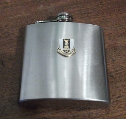 42 COMMANDO SHIELD or DAGGER ROYAL MARINES HIP FLASK IN STAINLESS OR LEATHERETTE