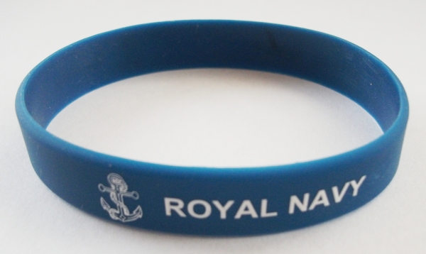 DEBOSSED OR PRINTED MERCHANT NAVY SILICONE WRISTBAND 