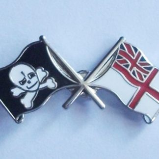 Royal Navy Submariner Skull and Crossbones and Royal Ensign Lapel Pin