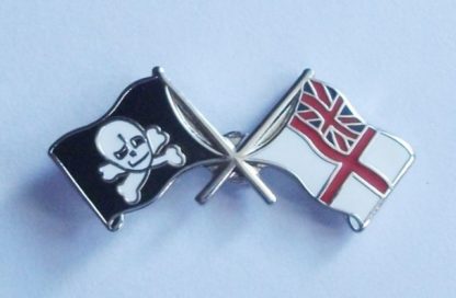 Royal Navy Submariner Skull and Crossbones and Royal Ensign Lapel Pin