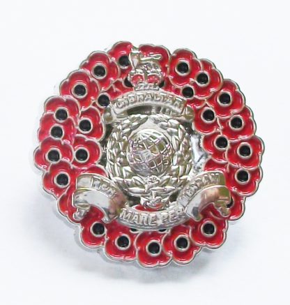 ROYAL MARINES COMMANDO GLOBE & LAUREL POPPY WREATH  2 Gold or Silver Unique - Image 3