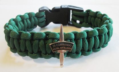 29 COMMANDO ROYAL ARTILLERY SHIELD OR DAGGER BADGE BRITISH ARMY PARACORD WRISTBAND QUALITY PRODUCT HANDMADE 2 VERSIONS