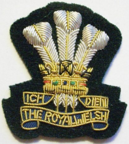 ROYAL WELSH REGIMENT GOLD WIRE BLAZER BADGE