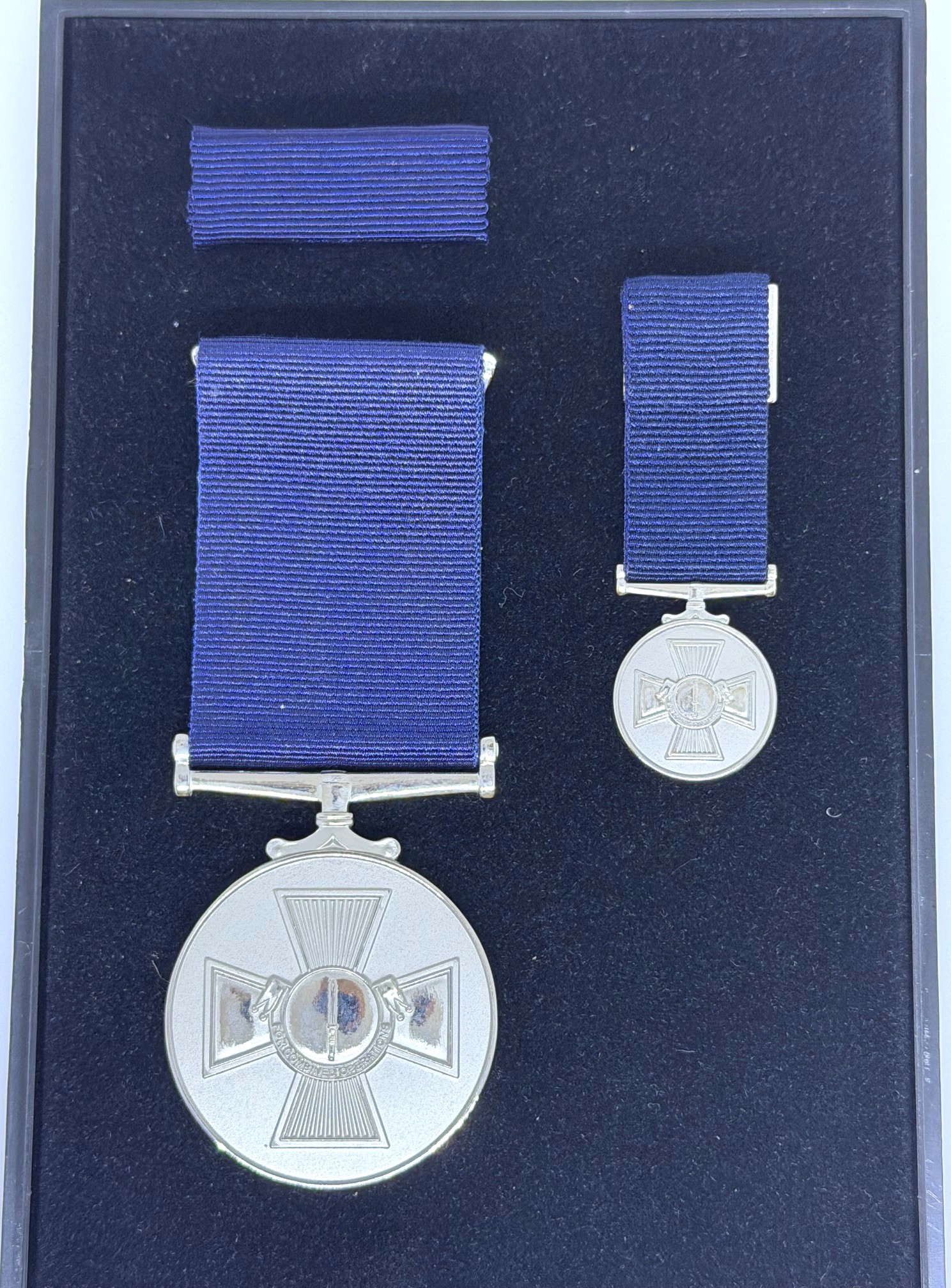 Combined Operations Medal with navy blue ribbon