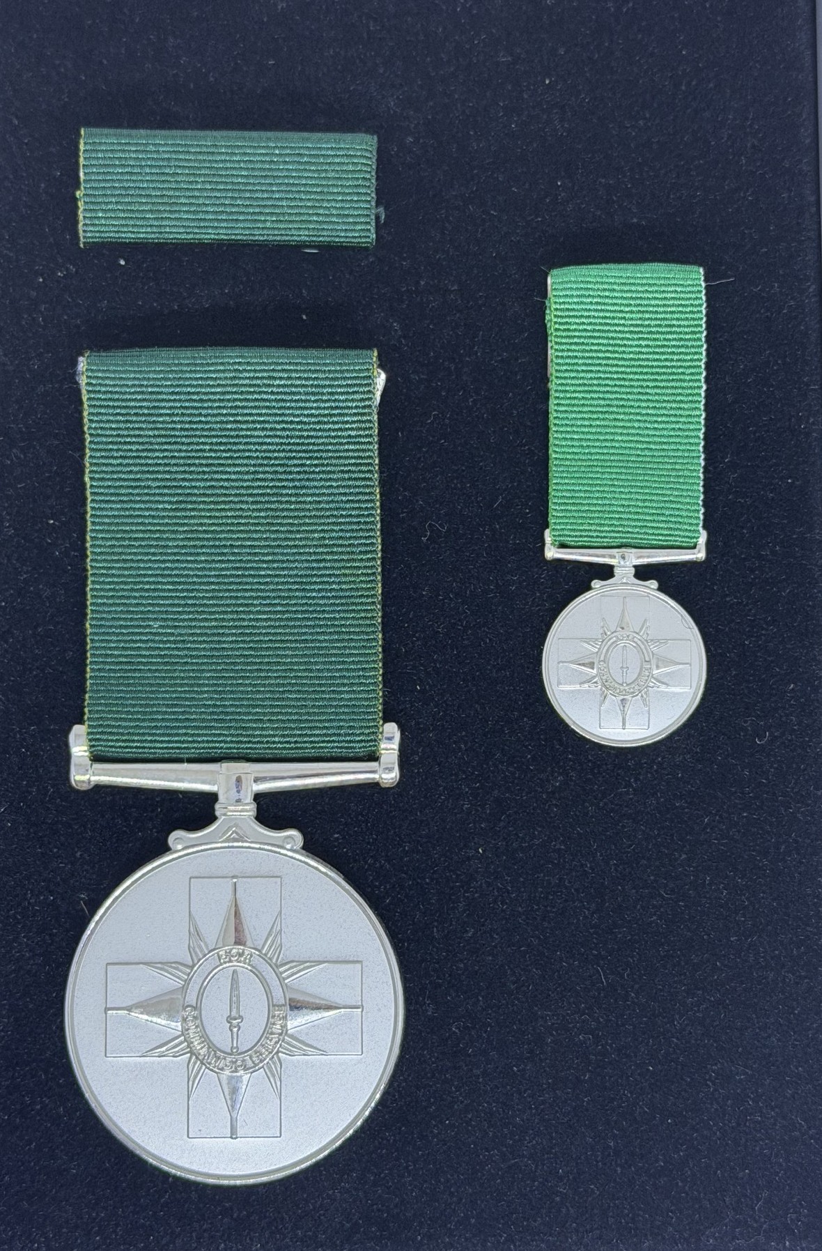 Commando Service Medal with dark green ribbon