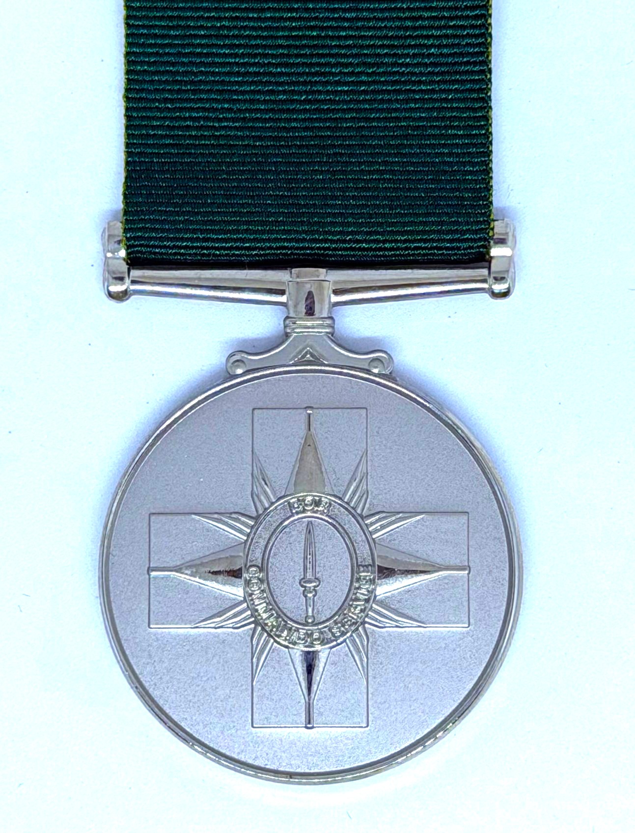 Commando Service Medal with dark green ribbon