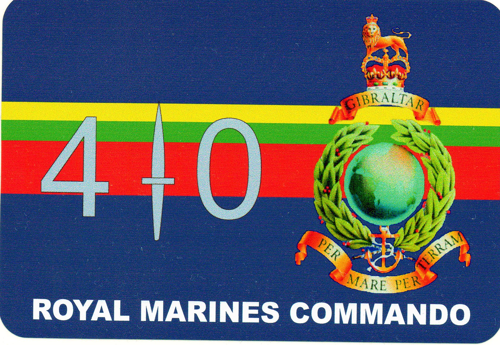 Royal Marines car bumper stickers with various military slogans