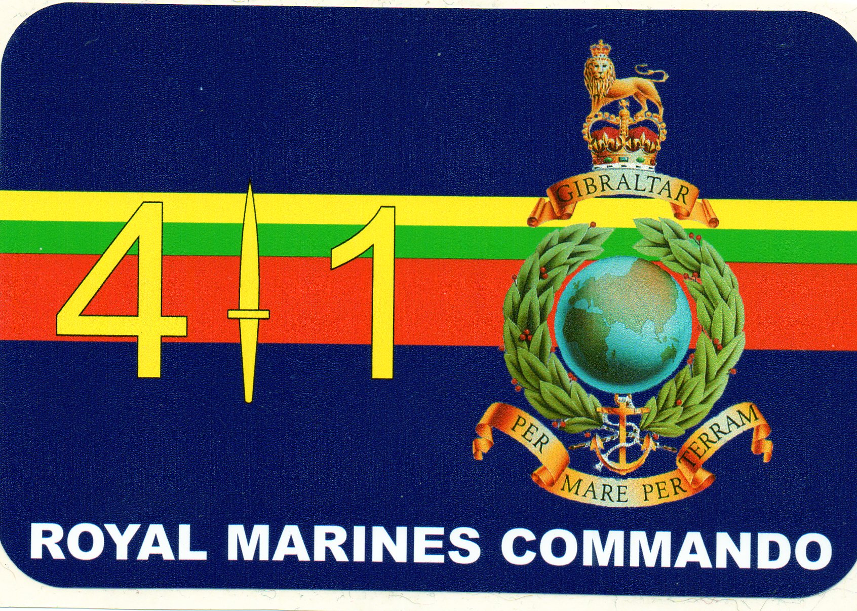 Royal Marines car bumper stickers with various military slogans