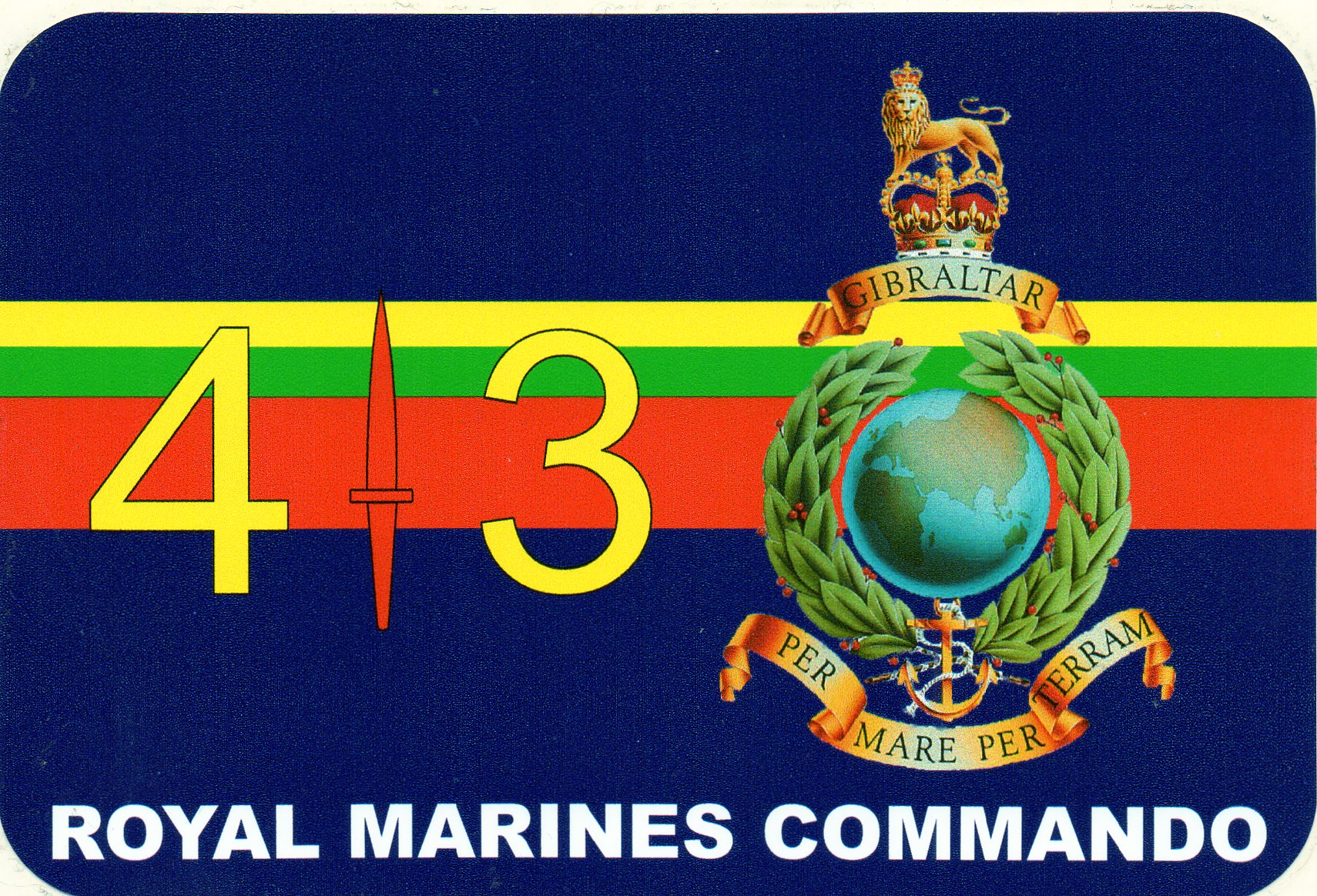 Royal Marines car bumper stickers with various military slogans