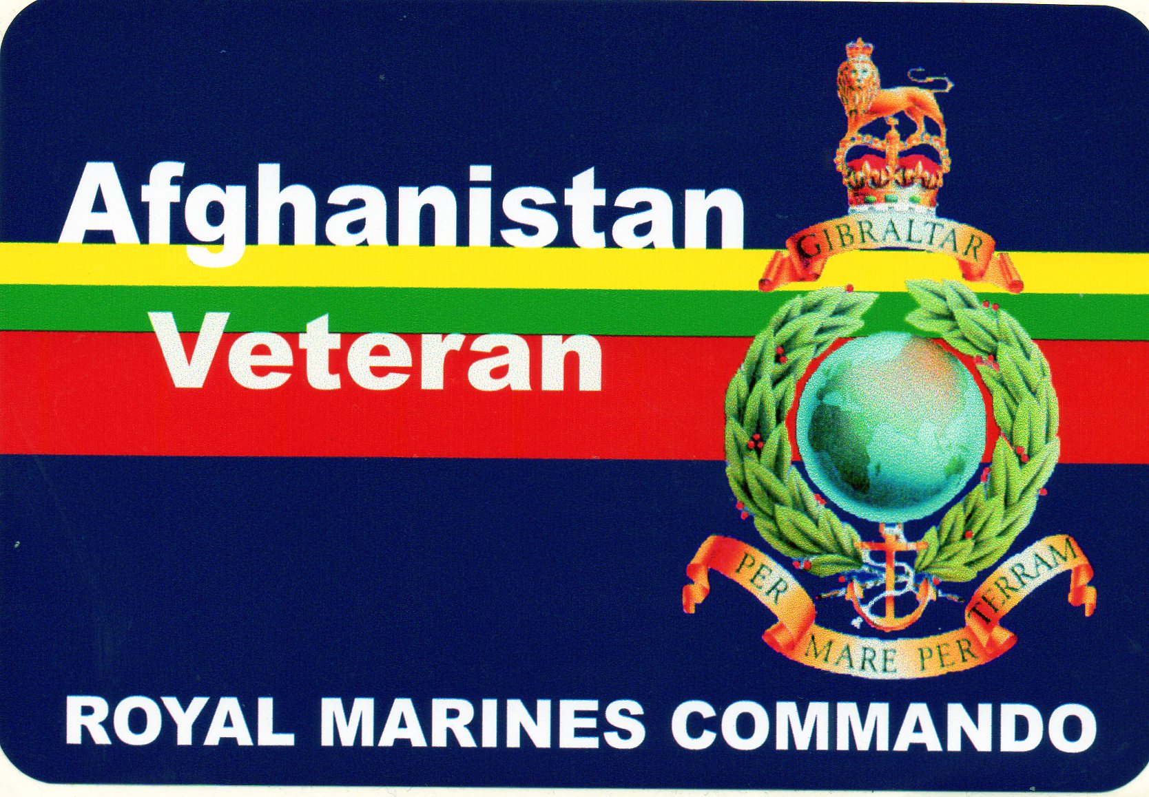 Royal Marines car bumper stickers with various military slogans