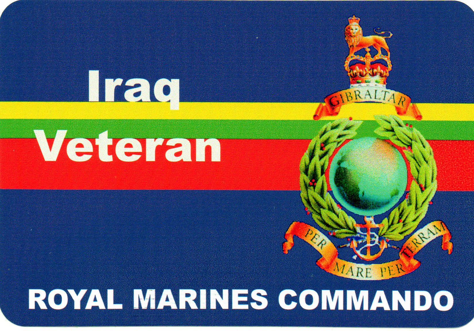 Royal Marines car bumper stickers with various military slogans