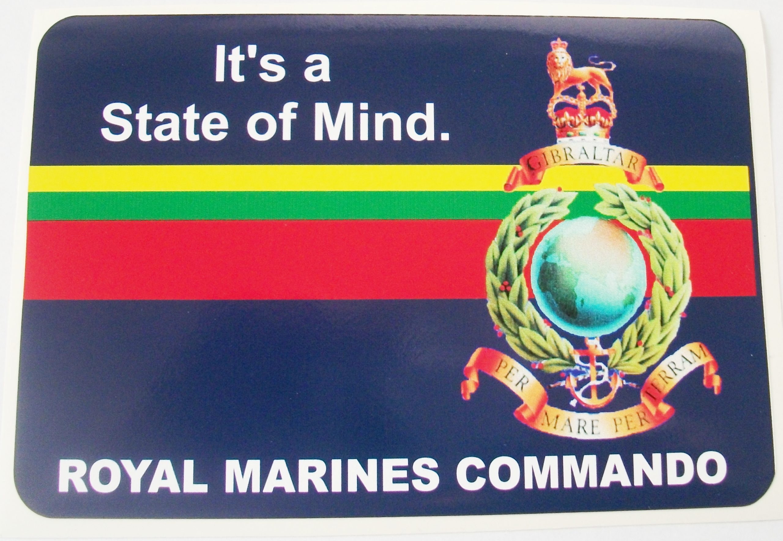 Royal Marines car bumper stickers with various military slogans