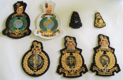 ROYAL MARINES GLOBE AND LAUREL BLAZER BADGES