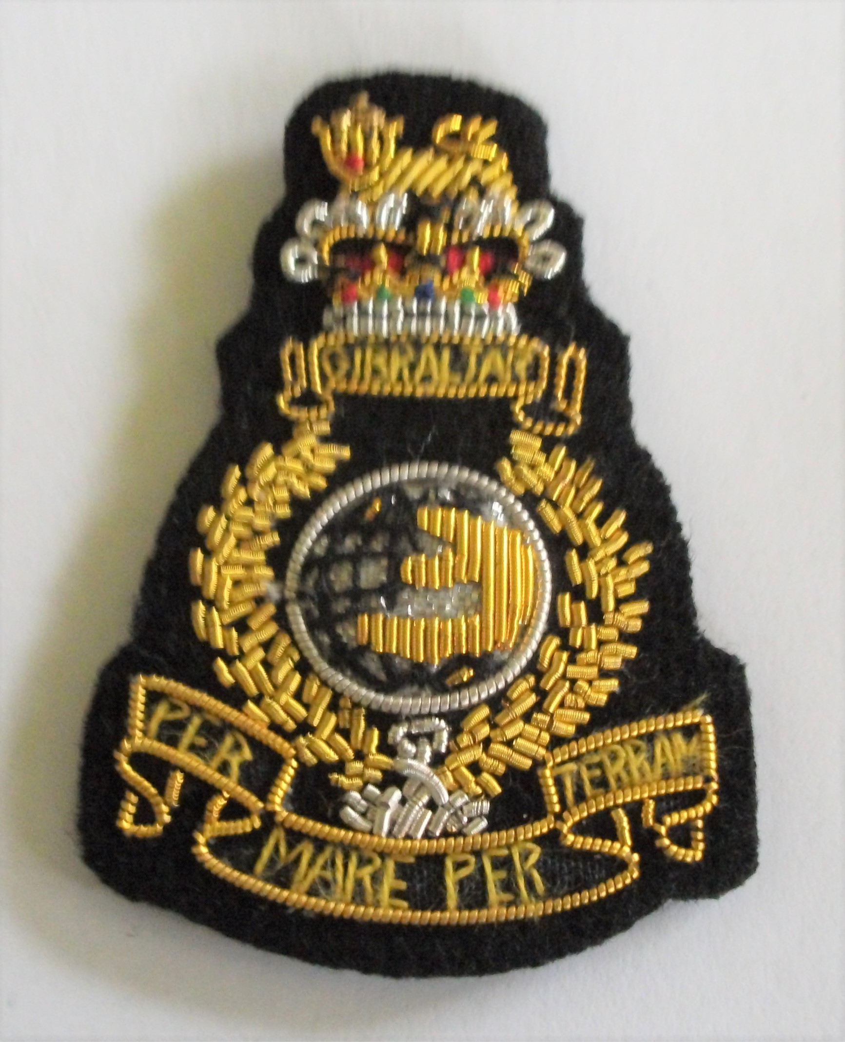 Royal Marines Globe and Laurel embroidered blazer badges