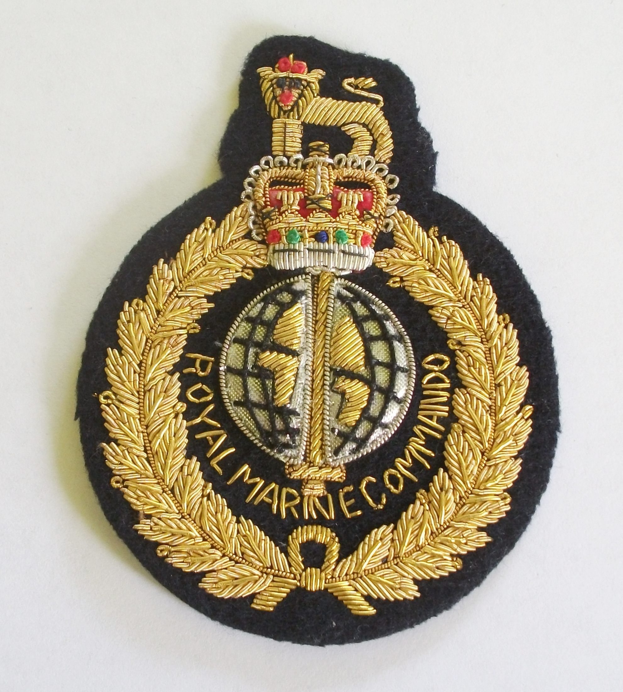 Royal Marines Globe and Laurel embroidered blazer badges