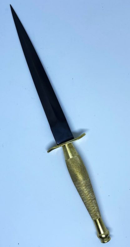 Fairbairn Sykes Commando Fighting Knife 1st Pattern Brass Knurled Handel Black Or Bright Blade High Quality Workmanship - Image 3