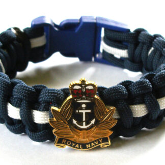 ROYAL NAVY QUEENS CROWN PARACORD WRISTBAND WITH BADGE