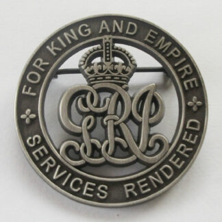 WW1 FOR KING AND EMPIRE SERVICES RENDERED BADGE
