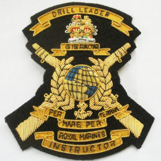 ROYAL MARINES DRILL LEADER INSTRUCTOR (DLI) BLAZER BADGE, GOLD WIRE